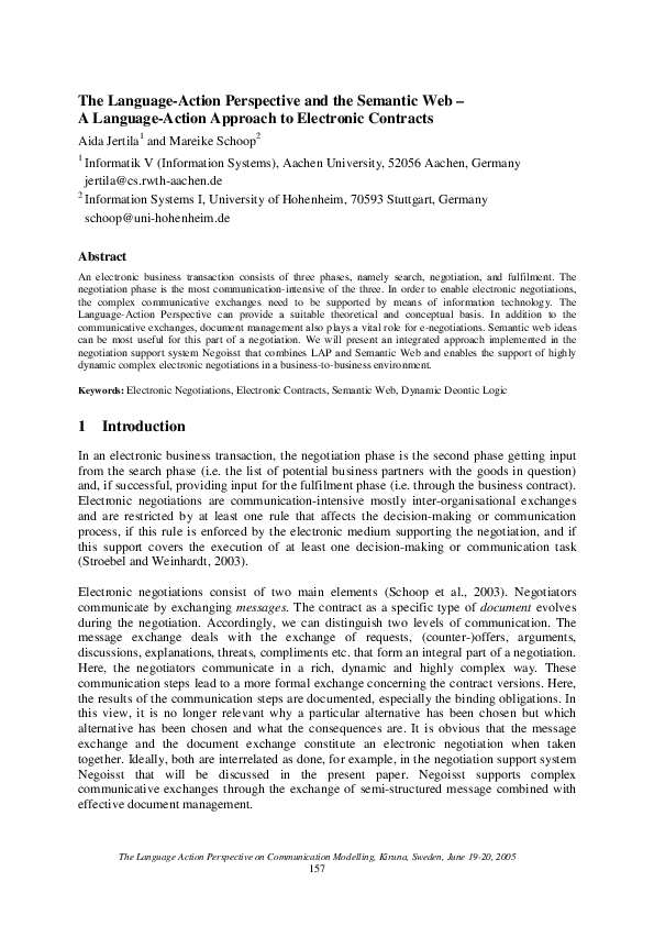 (PDF) The Language-Action Perspective and the Semantic Web–A Language ...