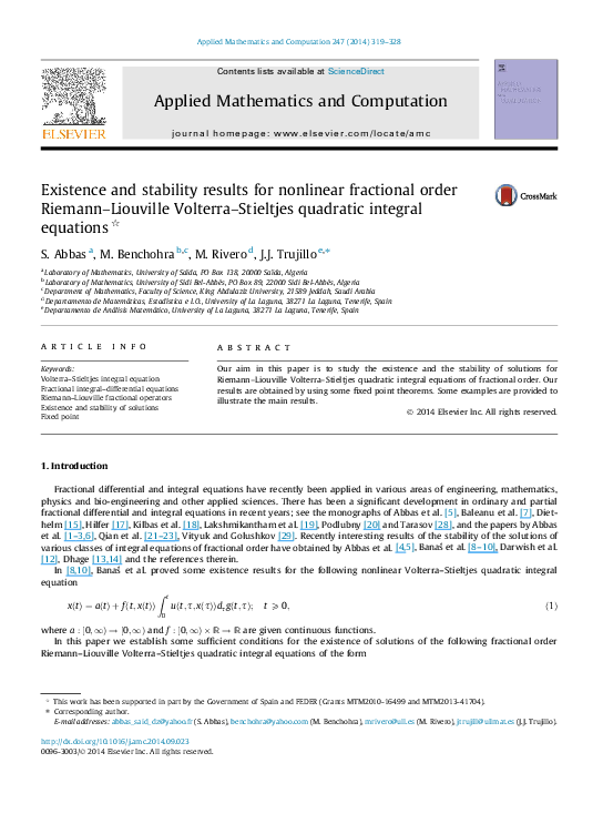 (PDF) Existence and stability results for nonlinear fractional order ...