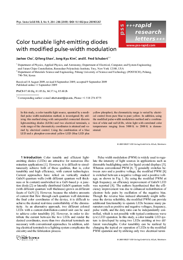 (PDF) Color tunable light-emitting diodes with modified pulse-width ...