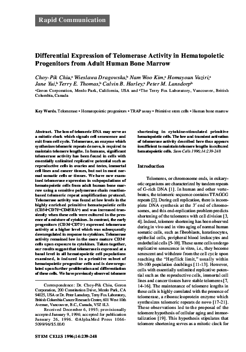 (PDF) Differential expression of telomerase activity in neuroendocrine ...