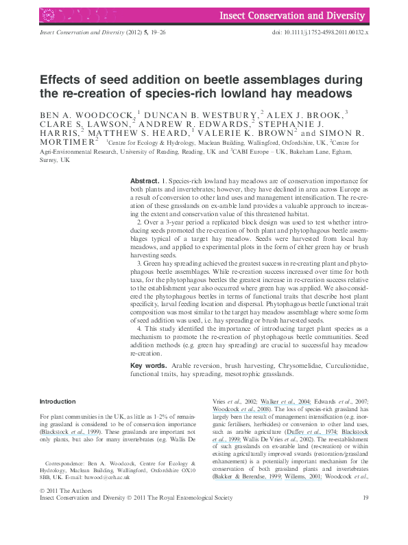 (PDF) Effects of seed addition on beetle assemblages during the re ...