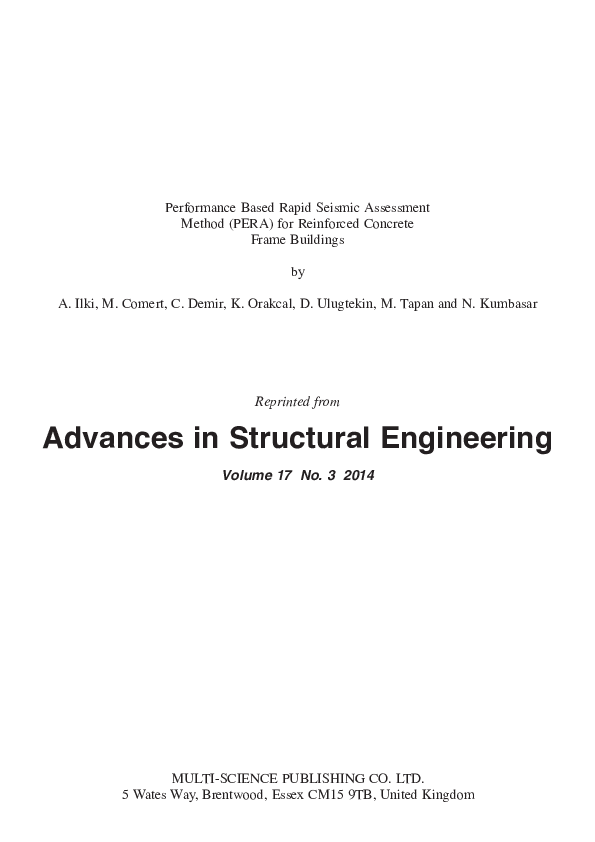 (PDF) Performance Based Rapid Seismic Assessment Method (PERA) for ...