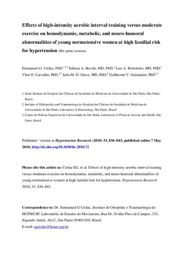 (PDF) Effects of high-intensity aerobic interval training vs. moderate ...