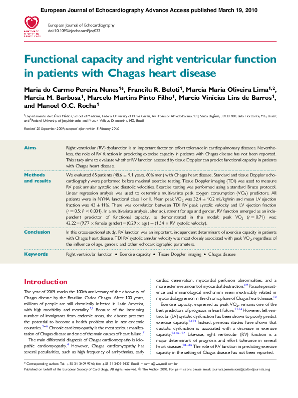 (PDF) Functional capacity and right ventricular function in patients ...