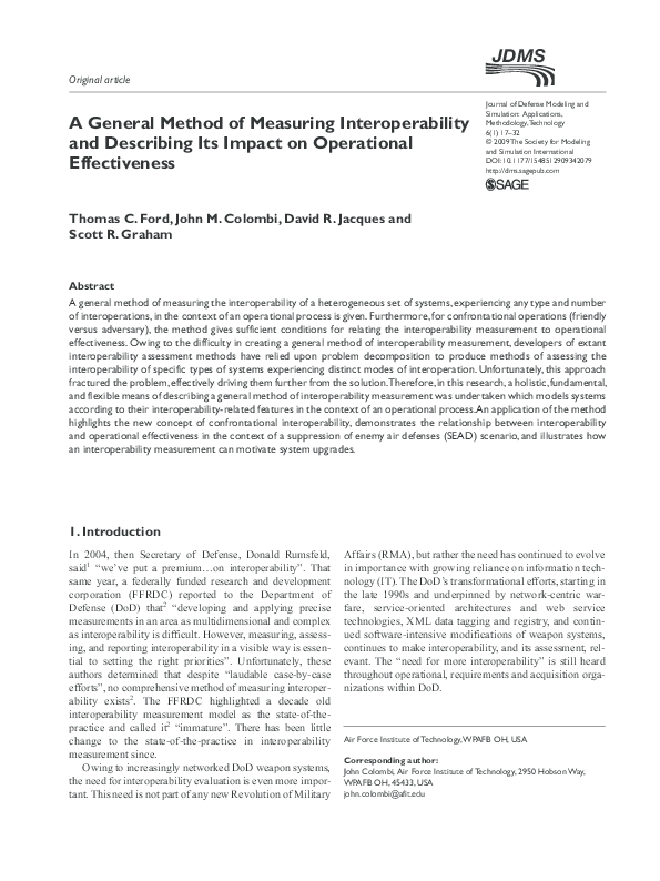 (PDF) A General Method of Measuring Interoperability and Describing Its ...