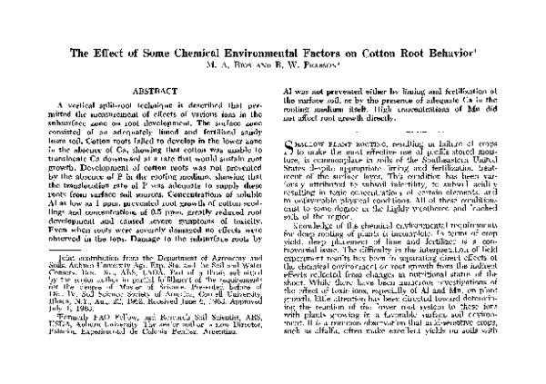 (PDF) The Effect of Some Chemical Environmental Factors on Cotton Root ...