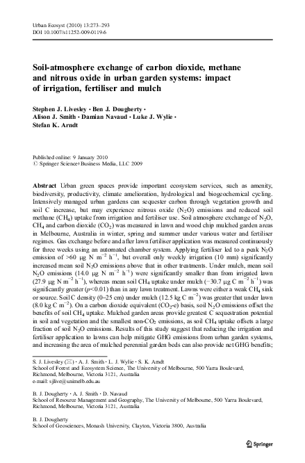 (PDF) Soil-atmosphere exchange of carbon dioxide, methane and nitrous ...
