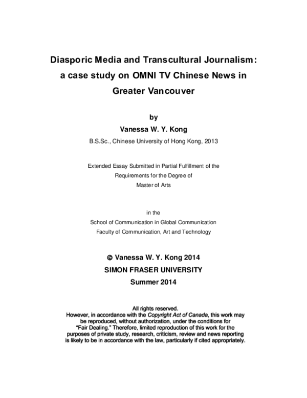 (PDF) Diasporic Media and Transcultural Journalism: a case study on ...