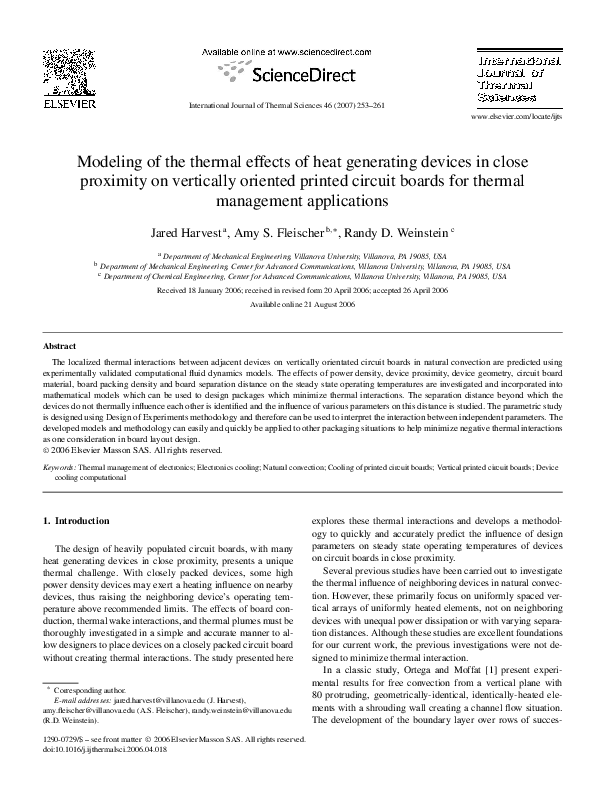 (PDF) Modeling of the thermal effects of heat generating devices in close proximity on