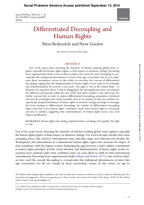 First page of “Differentiated Decoupling and Human Rights”