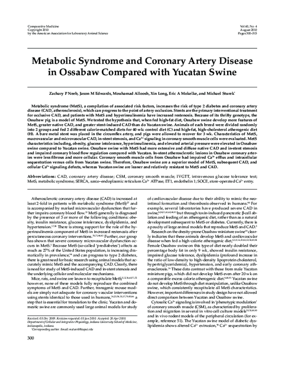 (PDF) Metabolic syndrome and coronary artery disease: Is there a gender ...