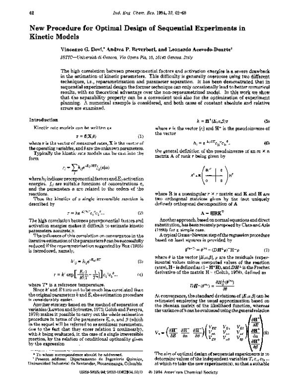 (PDF) New procedure for optimal design of sequential experiments in ...