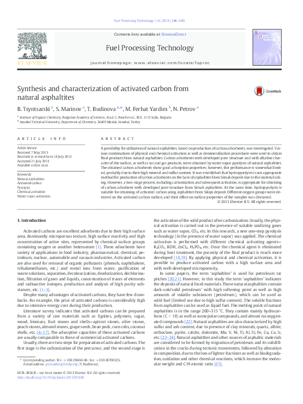 (PDF) Synthesis and characterization of activated carbon from sawdust ...