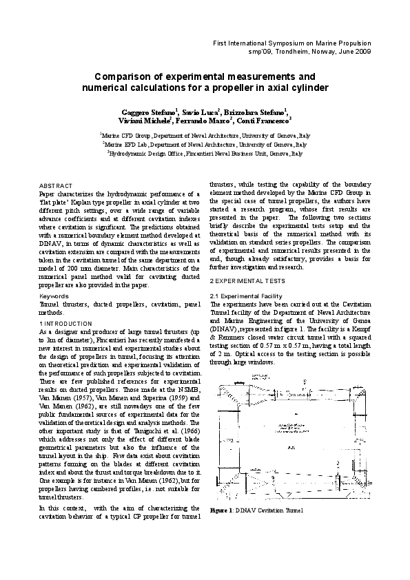 (PDF) Comparison of experimental measurements and numerical ...