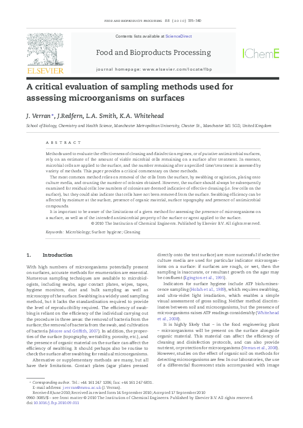(PDF) A critical evaluation of sampling methods used for assessing ...