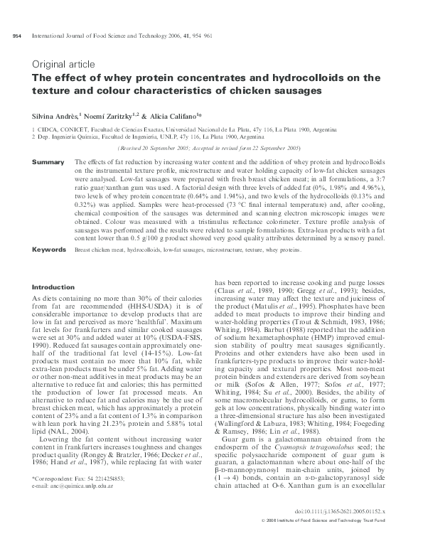 (PDF) The effect of whey protein concentrates and hydrocolloids on the ...