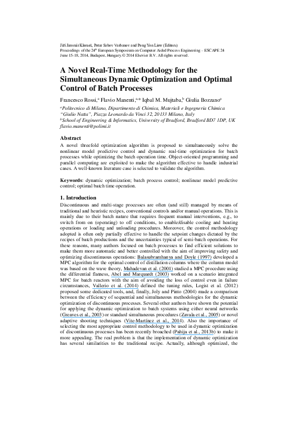 (PDF) A Novel Real-Time Methodology for the Simultaneous Dynamic ...