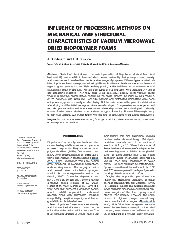 (PDF) Influence of Processing Methods on Mechanical and Structural ...