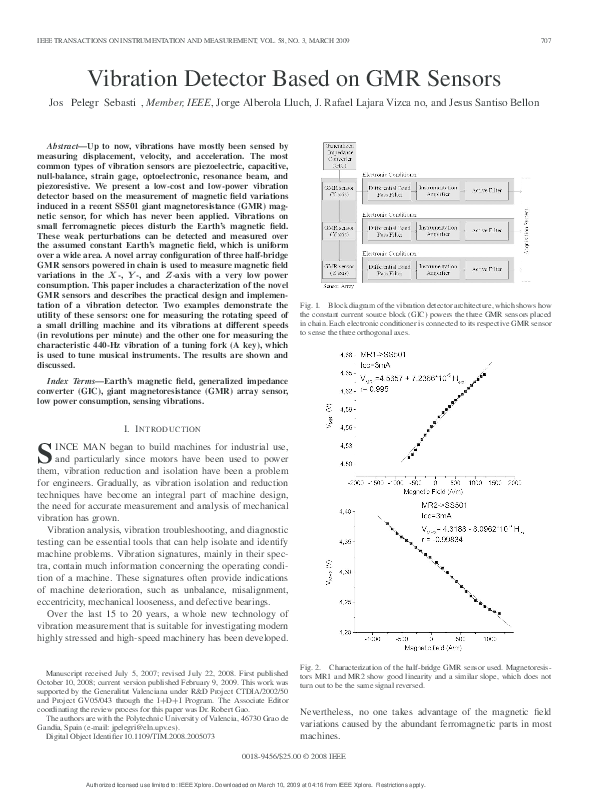 (PDF) Vibration Detector Based on GMR Sensors