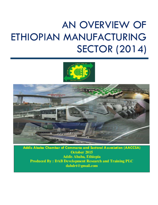AN OVERVIEW OF ETHIOPIAN MANUFACTURING SECTOR (2014 mddmoh ss