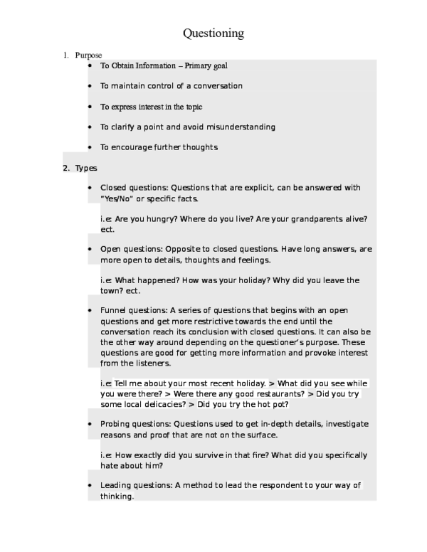 (DOC) Questioning skills