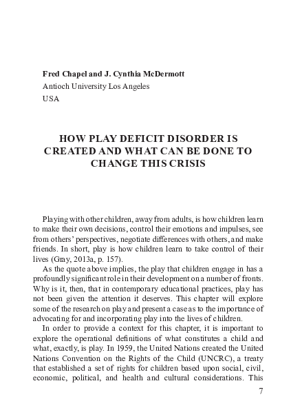 The Play Deficit >> Pdf How Play Deficit Disorder Is Created And What Can Be Done To The Play Deficit >> Pdf How Play Deficit Disorder Is Created And What Can Be Done To