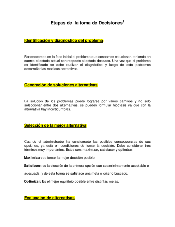 (PDF) Etapas de la toma de Decisiones 1