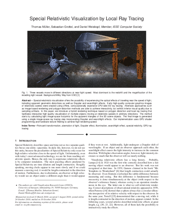 (PDF) Special Relativistic Visualization by Local Ray Tracing