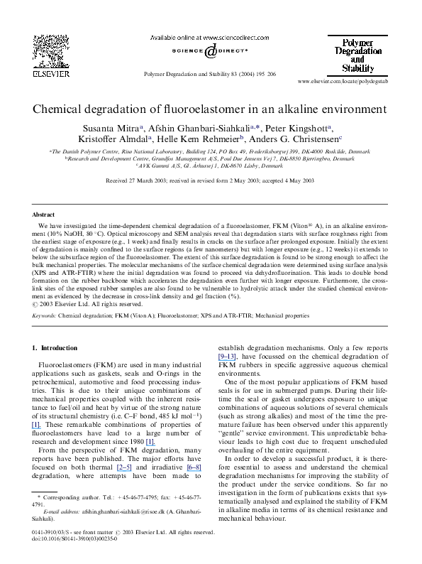 (PDF) Chemical degradation of fluoroelastomer in an alkaline