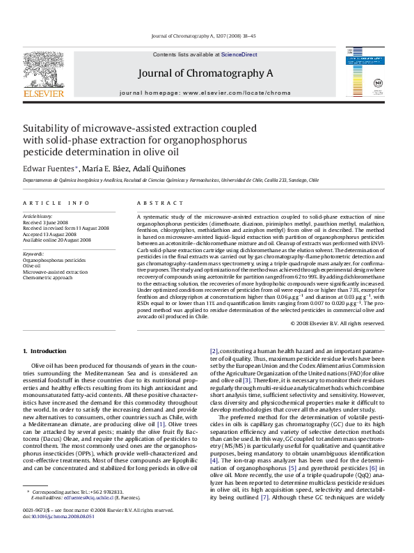 (PDF) Suitability of microwave-assisted extraction coupled with solid ...