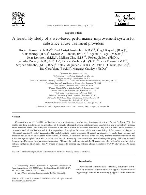 (PDF) A feasibility study of a web-based performance improvement system ...