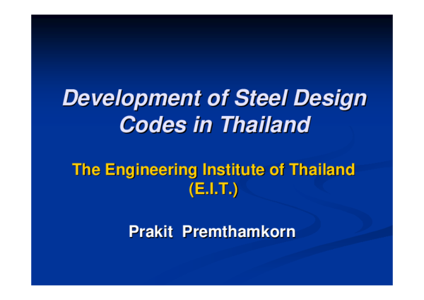 (PDF) Development of Steel Design Development of Steel Design Codes in ...