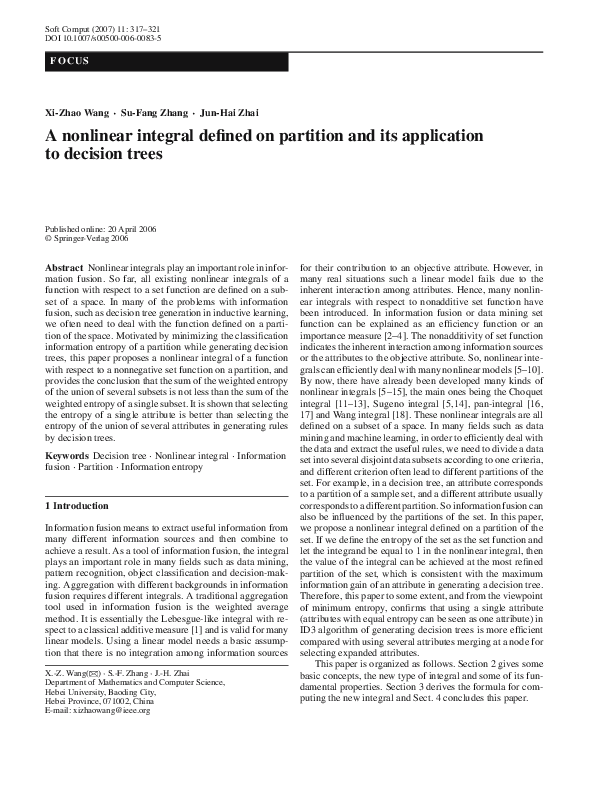 (PDF) A Nonlinear Integral Defined on Partition and its Application to ...