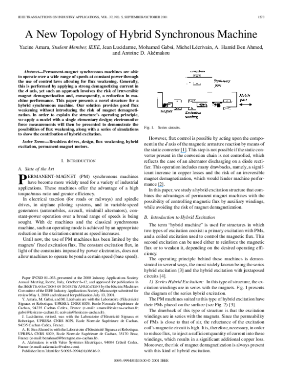 (PDF) A new topology of hybrid synchronous machine
