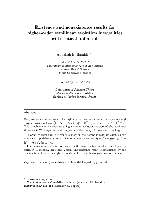 (PDF) Existence and nonexistence results for higher-order semilinear ...
