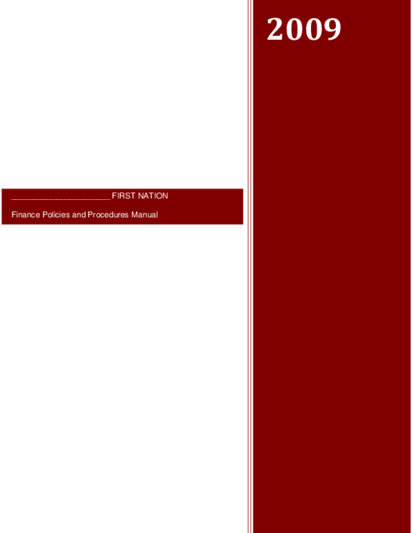 (PDF) FIRST NATION Finance Policies and Procedures Manual