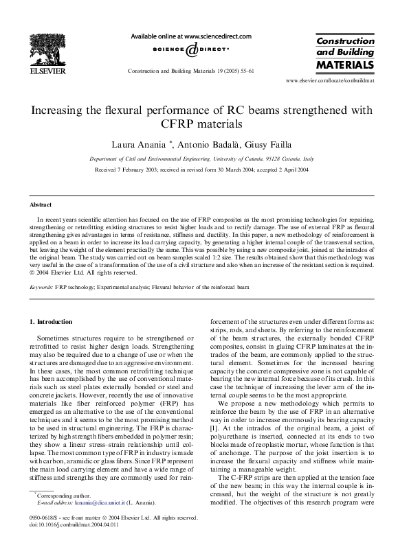 (PDF) Increasing the flexural performance of RC beams strengthened with ...