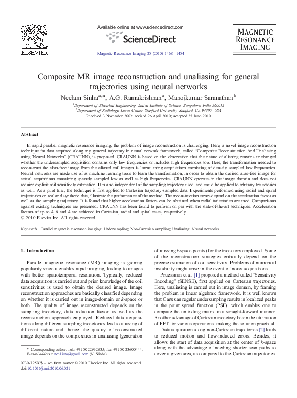 (PDF) Composite MR image reconstruction and unaliasing for general ...