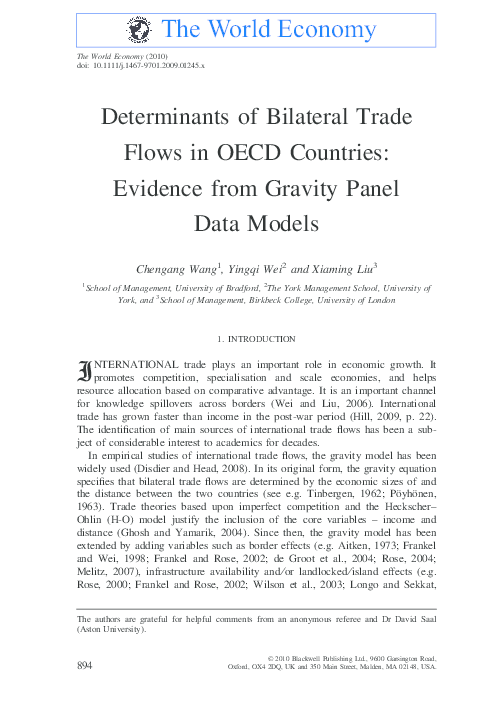 (PDF) Determinants of Bilateral Trade Flows in OECD Countries: Evidence ...