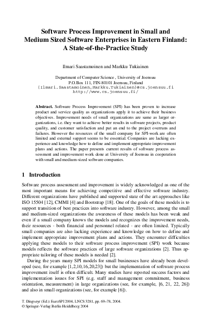 (PDF) Software process improvement in small and medium software ...