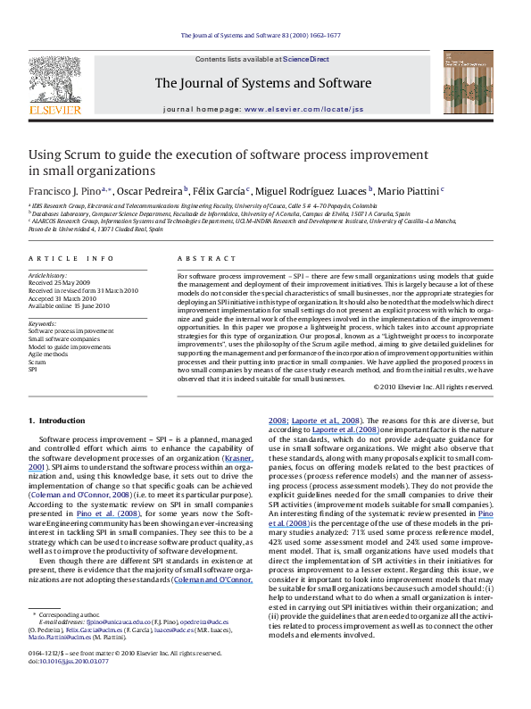 (PDF) Using Scrum to guide the execution of software process ...