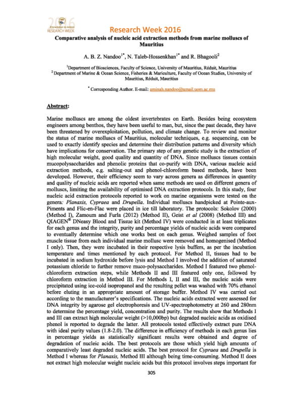 (PDF) Comparative analysis of nucleic acid extraction methods from ...