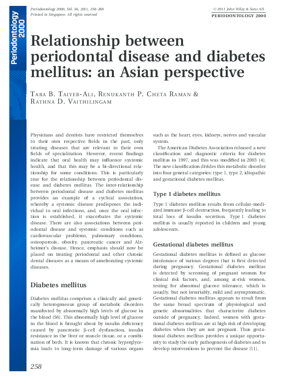 (PDF) Relationship between periodontal disease and systemic health