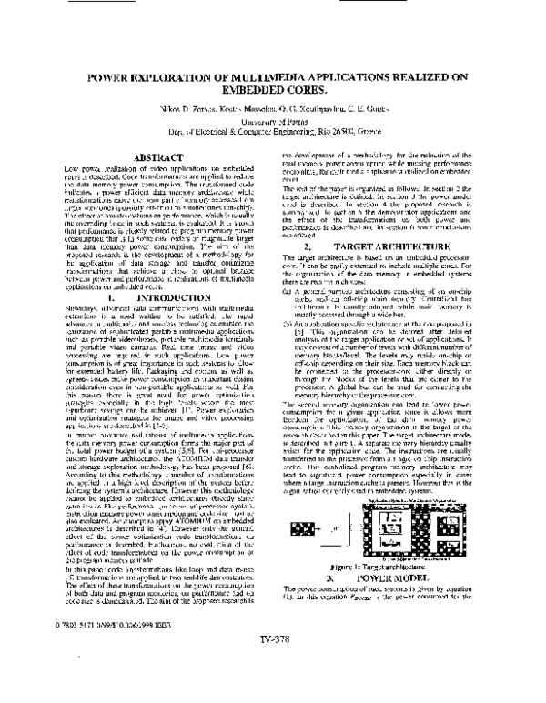 (PDF) Power exploration of multimedia applications realized on embedded ...