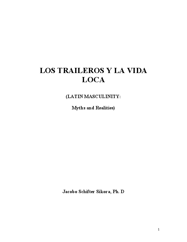 (PDF) LOS TRAILEROS Y LA VIDA LOCA (LATIN MASCULINITY Myths and