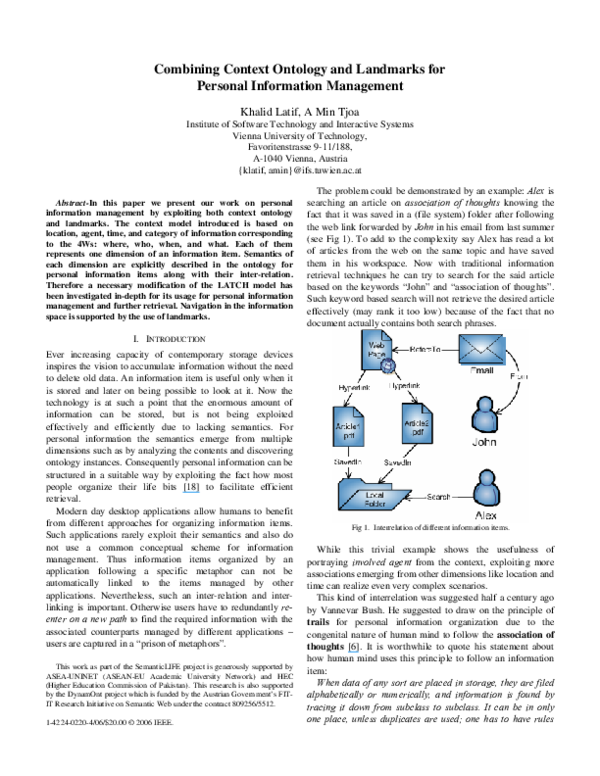 (PDF) Combining context ontology and landmarks for personal information ...