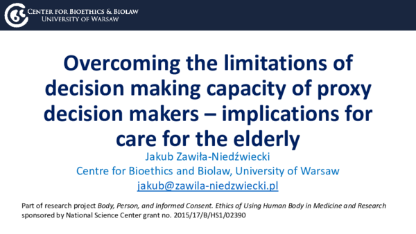 (PDF) Overcoming the limitations of decision making capacity of proxy ...