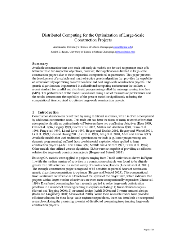 (PDF) Distributed Computing for the Optimization of Large-Scale ...