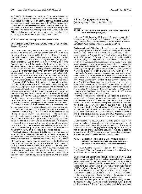(PDF) O.120 A reappraisal of the genetic diversity of hepatitis B virus ...