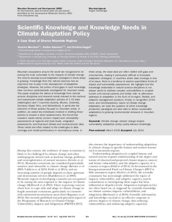 (PDF) Scientific Knowledge and Knowledge Needs in Climate Adaptation ...